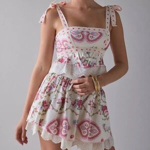 Kimchi Blue Love Notes Cropped Top & Mini Skirt Set M NWOT